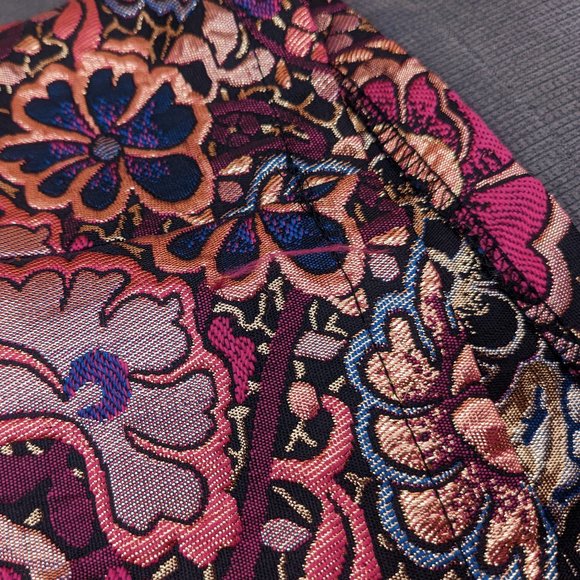 Eyeshadow Metallic Floral A-Line Dress (RIPPED SEAM-SEE DESCRIPTION) - Picture 8 of 11